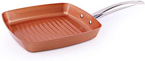 XLDZ Padella quadrata in rame antiaderente con manico in acciaio inox, sicura per induzione