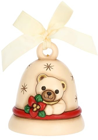 THUN, Campanella con Teddy, Limited Edition 2024 in Ceramica di Alta Qualità, Collezione Natale, Arredamento da Collezione, Idea Regalo per Natale, 10,5 x 10,6 x 12,1 cm