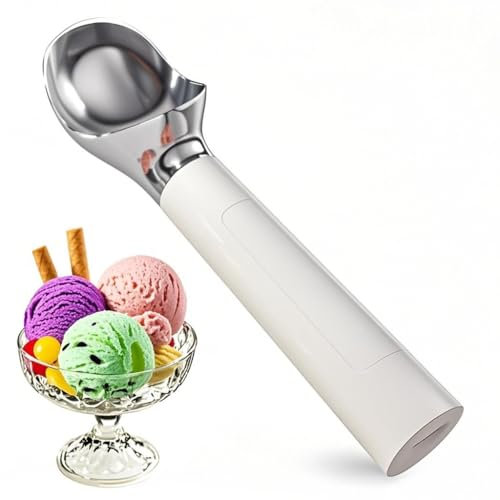 Cucchiaio per gelato in acciaio inossidabile,Porzionatore per gelato riscaldato,Smart Heated Ice Cream Scoop,Porzionatore elettrico riscaldato,Display LCD LED, Professionale per ghiaccio duro