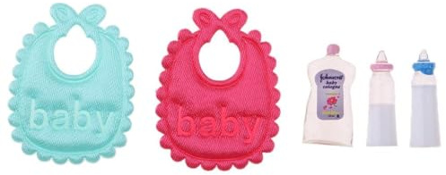 5Pcs/Set 1/12 Miniature Baby Bottles Bibs Dollhouse Nursery Accessories, DIY Doll House Kit