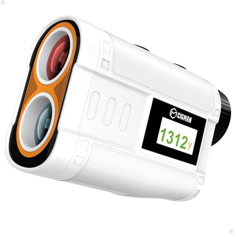 CIGMAN Telemetro Golf/Caccia Da 1200M con Display LCD Telemetri da Golf, con Pendenza,Ricaricabile via USB,Bloccaggio Degli Alberi Bandiera, Funzione magnetica inclusa, Accessori da golf