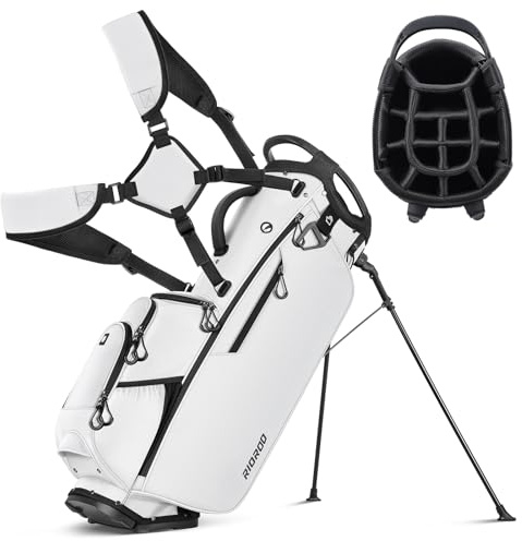 RIOROO Golf Stand Bag, Lightweight Waterproff Golf Club Bags with 14 Way Top Driver, 9 Pockets, Adjustable Double Shoulder Strap Golf Bags for Men Women