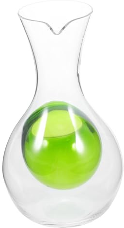 Housoutil Caraffa in Vetro da 400ml Raffreddamento Rapido con Incavo per Pollice, Brocca Elegante per Vino per Pranzi Informali e Riunioni