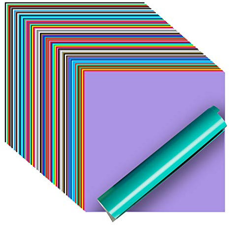 Vinylfolie Plotter, 72 PACK Permanentem Klebefolien, 30,5 x 30,5 cm iImagine Vinyl Selbstklebend Vinyl glänzend, matt und für Zeichen und Klebstoff Vinyl für Silhouette und Cameo Cutter