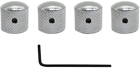 4 x Potiknopf Potiknöpfe Kontrolle Knopf Volumen Tone Knob für E-Gitarre Bass - Silber