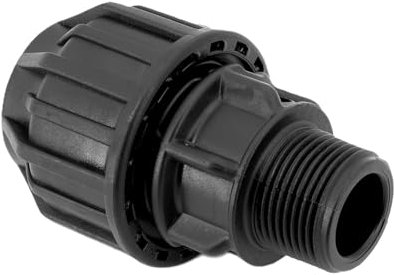 H2O-Flex® Black Edition 20er PP - Fitting mit 1/2AG DVGW Klemmverbinder 20er PE Verschraubung mit 1/2 Aussengewinde für 20mm PE Rohr Verschraubung Adapter