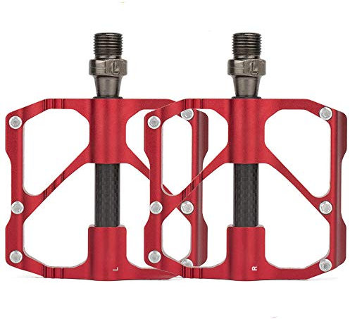 SlimpleStudio Fahrrad Pedalen,Ultraleichte Lagerpedale für Rennräder mit Lagerpedalen aus Aluminiumlegierung-Rot-1