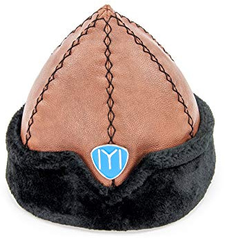 Miss Tesettür Chapeau turc ottoman Bork, Ertugrul Bonnet d'hiver en fausse fourrure, Marron/noir / Style-8, Taille M