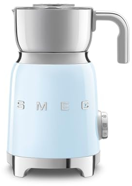 Smeg, Montalatte Multifunzione MFF11PBEU, con Sistema ad Induzione, 6 Programmi Preimpostati, Una funzione Manuale, Caraffa Removibile da 600 ml, Tappo Misuratore, Avvolgicavo Integrato, 500W, Azzurro