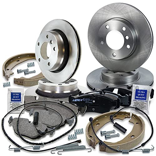 ATEC Germany Set freni incl. dischi anteriori Ø 286 mm ventilati + posteriori Ø 276 mm ventilati + pastiglie freno + ganasce freno Compatibile con BMW Serie 3 (E46)