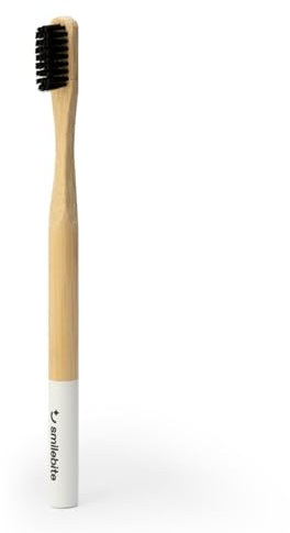 Smilebite Zahnbürste Aus Bambus Bambus-Zahnbürsten Mit Nylon-Borsten in Schwarz Vegan Plastikfreie Bambuszahnbürsten Für Erwachsene Zahnpflege Zahnputz