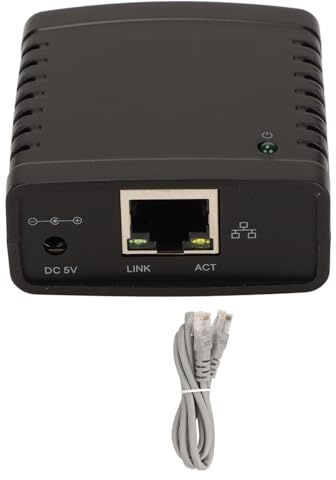 Yunseity Server di Stampa, TCP IP LPR Funzione di Gestione Web Porta LAN RJ45 Standard Chip Ad Alta Integrazione Extender Condivisore Wireless USB per Macchina da Gioco (Spina Europea)
