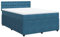 vidaXL Boxspringbett, Doppelbett mit Matratze Matratzenauflage, Bettgestell mit Lattenrost Kopfteil, Polsterbett Bett für Schlafzimmer, Blau 140x200cm Samt
