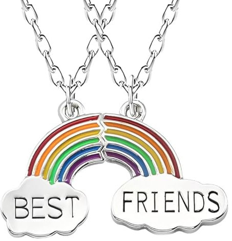 COYUN 2 Pezzi Collana dell'amicizia, Collana Pendente Amicizia, Regalo Compleanno/Natale/Damigella d'Onore - Regalo per Signore, Ragazze e Sorelle