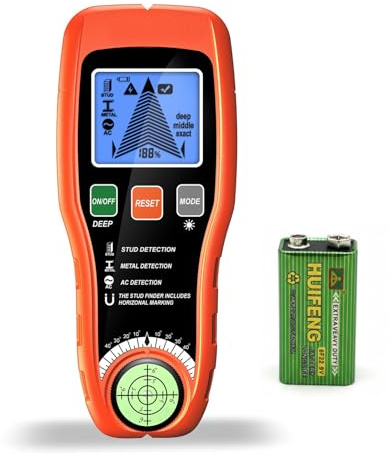 Escáner de pared 7 en 1 con pantalla LCD, detector de pared de pernos y detección de cables vivos, tubo de metal de madera y detector de cables para paredes, alambre eléctrico y localizador de