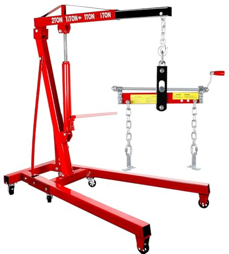 NMVAWIPT Paranco Motore Pieghevole Cherry Picker da 5500 Libbre, Gru 2,5 Tonnellate con Leva, 6 Rotelle, for Garage, Officina, Riparazione