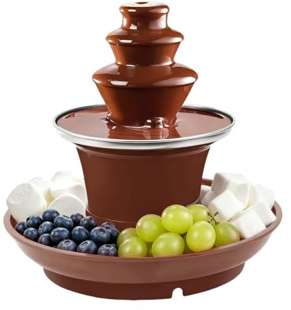 Elektrisk chokladfontän, 3 våningar chokladfondue med fruktbricka, 35 W