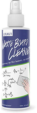 loukin Ungiftiger Whiteboard-Reiniger, 250ml Dry Erase Board Cleaner, geruchsarmes Whiteboard-Reinigungsspray, entfernt hartnäckige Flecken von Whiteboards