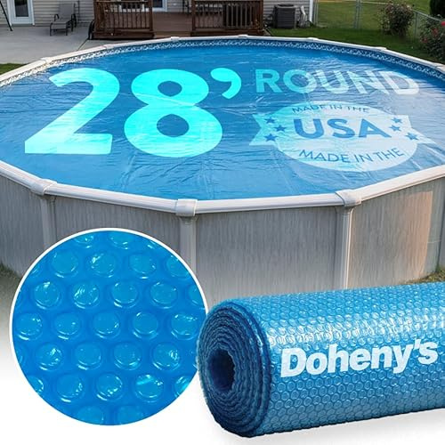 Doheny's Clear-Tek Micro Bubble Solar Pool Cover for Above Ground Swimming Pools | Increase Solar Energy Absorption, Retain Heat, Reduce Evaporation, Reduce Heat Loss & Save, 28 ft Round Blue 1600
