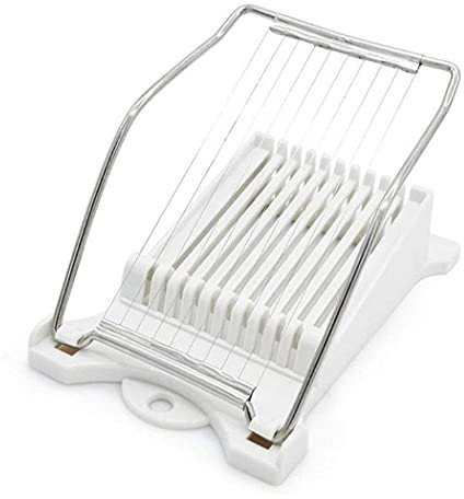 Hoshen Trancheuse à viande, coupe-œuf, trancheuse à fromage en acier inoxydable renforcé, 10 tranches uniformément coupées, boîte d'origine, blanc