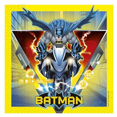 Procos Serviettes en papier Batman - 25 x 25 cm - Pour anniversaire d'enfant, fête - Mélange FSC®