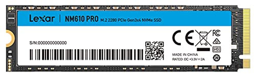 Lexar NM610PRO 1TB SSD, M.2 2280 PCIe Gen3x4 NVMe 1.4 Internal, Up to 3300 MB/s Read, 2600 Writes, Internes 3D NAND Flash Solid State Laufwerk für Laptop, Desktop Computer, PC