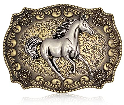 Btilasif Western Cowboy Rodeo Running Horse Belt Buckle for Men Women Cowboy Cowgirl