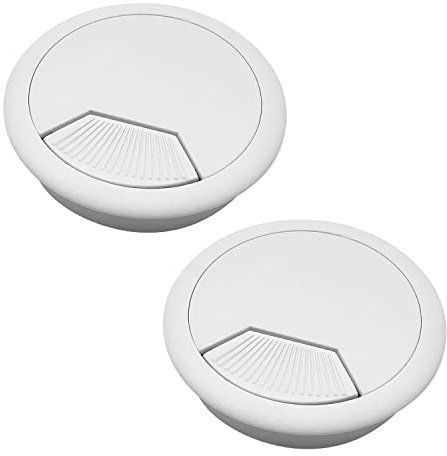 ALLY-MAGIC Desk Grommets, Desk Plastic Grommet for Home & Office, 2PCS Round Cord Cable Hole Cover, Computer Desks Cable Grommets, 60mm(2.36 inches) Y9DNZXKG(White)