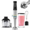 Cecotec Batidora de Mano Katana 12 Chop G. 1200 W de potencia, Perreo Move, 21 Velocidades, Función Turbo, BlackTitanium, Campana antisalpicaduras, Pie XL, Grip texture, Kit de Accesorios
