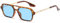 LOJUDI Retro Sonnenbrille Damen Pilotenbrille Herren Vintage Fliegerbrille Blau Gläser Piloten Rechteckig 70er Metall Design Brille UV400 Schutz-Schildkröte/Blue