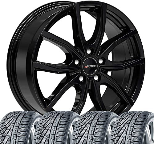 4 Winter Kompletträder 8x19 ET 45 5x112 Schwarz mit 255/50 R19 107V HAN Winter i*cept evo3 X W330A S kompatibel mit VW ID.4