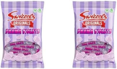 130G Swizzels Original Parma Violets - A Classic and Delicious Assortment of Candy Packaging may vary (Pack of 2)