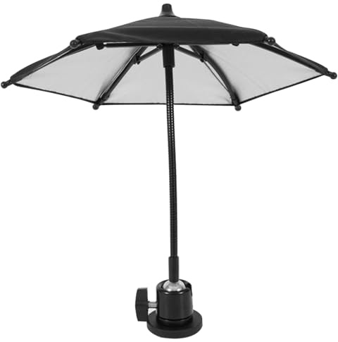 Phone Umbrella, Phone Umbrella for Sun Anti-Glare Cell Phone Sun Shade UV Protection Phone Sun Shade with Magnetic Base Adjustable Handle Umbrella for Phone for Outdoor Video Photo Watching, Black