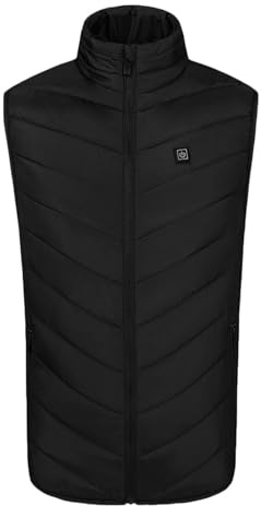 Zeiayuas Veste Chauffante Homme Femme Doudoune Chauffante 8 Coussins Chauffants en Fibre de Carbone, 3 Niveaux de Température pour le Travail en Plein Air en Hiver, Ski, Chasse Motos