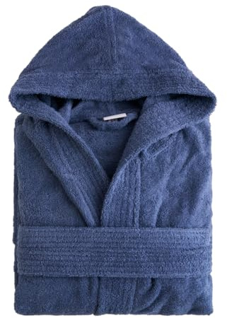 NELLA BIAGINI Accappatoio Uomo e Donna, Accappatoio Unisex con Cappuccio, per Sauna e SPA, in Spugna di Cotone, 420 gr/mq, Morbido, Assorbente, Resistente. Modello: Minerva