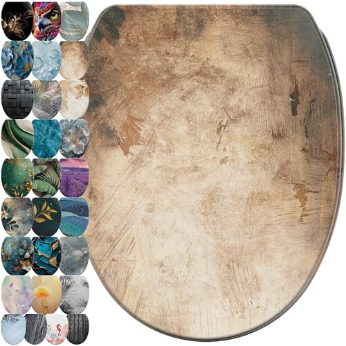 Sanilo WC Sitz mit Absenkautomatik & Schnellverschluss, Toilettendeckel per Knopfdruck abnehmbar, einfache Montage von oben (Canvas)