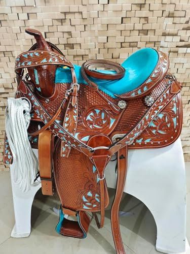 Eleganter Elite Lederfass Rennsattel aus echtem reinem Leder, Pferdesattel, leichter Sattel, langer Hornfass-Rennsattel, 30,5 cm.