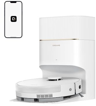 DREAME D20 Pro Plus Robot Aspirador y Fregado 2 en 1, 13.000 Pa, Cepillo Doble para Pelo de Mascotas, Limpieza de Esquinas, Vaciado, Navegación LDS, Esquiva con Láser, Suelos Duros/Alfombras, 5200 mAh