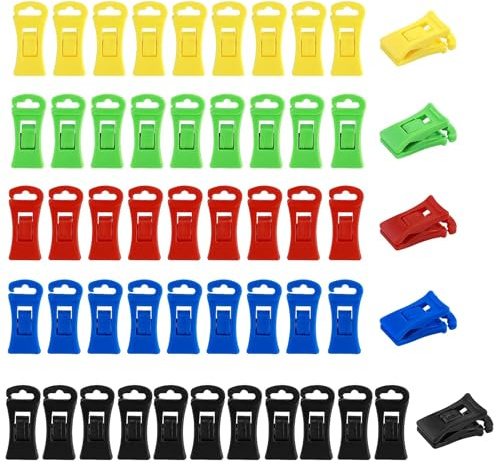 52 mollette per calze e asciugatrici, calzini assortiti, lavatrici, mini mollette con gancio (colorati)