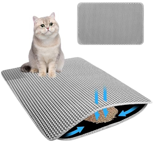 Kattlåda, kattmatta 90 x 60 cm XXL, kattströmatta, vattentät kattlåda, matta med dubbla lager, bikupa, kattlåda, underlägg, lätt att rengöra för katter och hundar