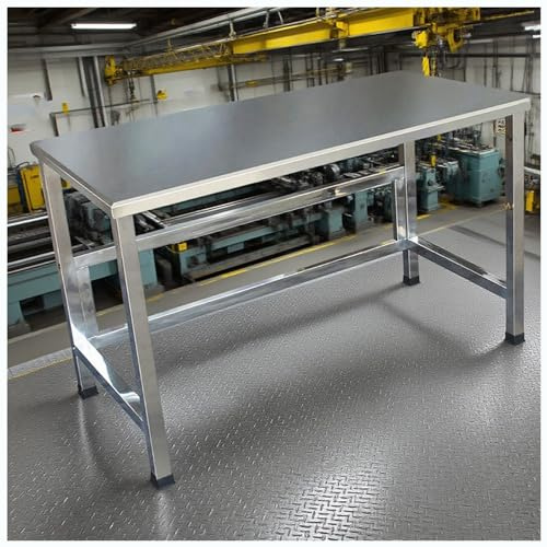 NQNFWCRJ Tavolo da Lavoro in Acciaio Inossidabile 304 Rinforzato Altezza 78cm Design Con Bordi Inclinati Piedini Antiscivolo Nella Parte Inferiore Disponibile in Diverse Dimensioni