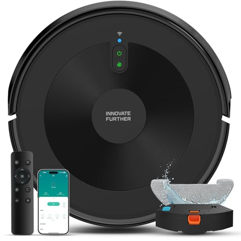 Robot Vacuum and Mop:5000Pa 3-in-1 Robotic Vacuum with Alexa & APP Control, Intelligent Navigation, Schedule Cleaning, Robotic Vacuum Cleaner Ideal for Pet Hair, Hard Floor, Carpet, Slim and Quiet