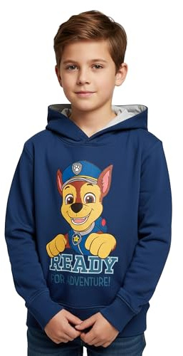 United Labels Paw Patrol huvtröja för pojkar – Chase Ready for Adventure barn huvtröja tröja med huva sweatshirt blå