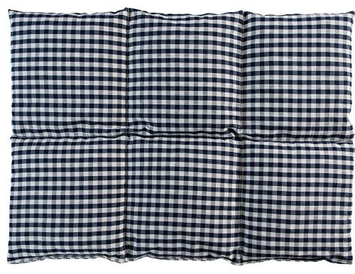 Cuscino con semi di colza 40x30 6 compartimenti - bianco-blu - Cotone Bio - Cuscino termico. Per la schiena, lo stomaco e molto altro