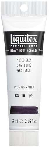Liquitex 1040505 Professional Heavy Body Acrylfarbe in Künstlerqualität mit ausgezeichneter Lichtechtheit in buttriger Konsistenz, 59ml Tube - gedämpftes Grau