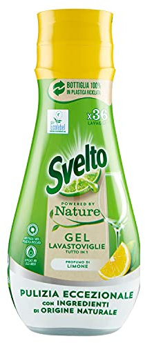 Svelto Ecolabel - Gel para lavavajillas con limón, paquete ahorro, 36 lavados