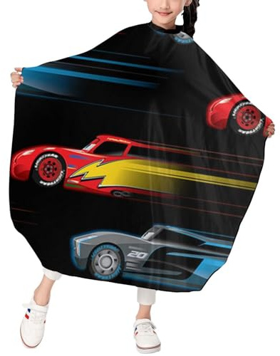 Feim-AO Speed Cars Barber Cape For Kids Salon Cape Hairdresser Apron Cloth Water Resistant Hairdressing Capes Hair Cutting Styling Barbers Tool Haircut Aprons 39x47 In