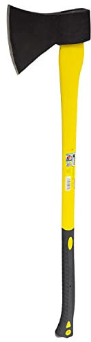 Hacha Cabeza 1.800 Gramos Forjada, con Mango De Fibra De Vidrio, Hacha Leña, Hacha Ramas, Ligera y Resistente