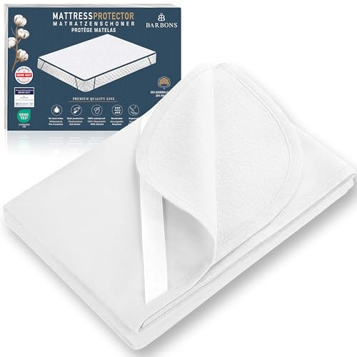 Barbons Protector Colchon 200x200 Impermeable Antiacaros Oeko Tex Funda Colchon Transpirable 200 x 200 4 Esquinas Elásticas