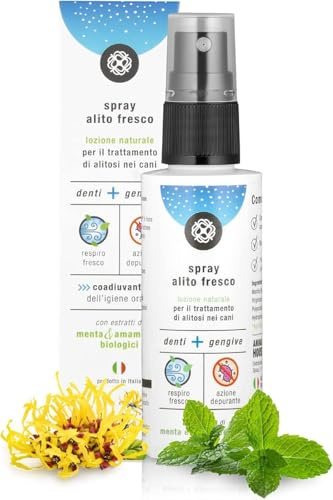 Animal House Spray Alito Fresco 50mL | Lozioni Naturali per l'igiene Orale dei Cani, Azione Depurante, Combatte Alito Cattivo Estratti Naturali